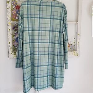 NWT Tshirt Dress Mint Green Plaid Urban Threads Size 14